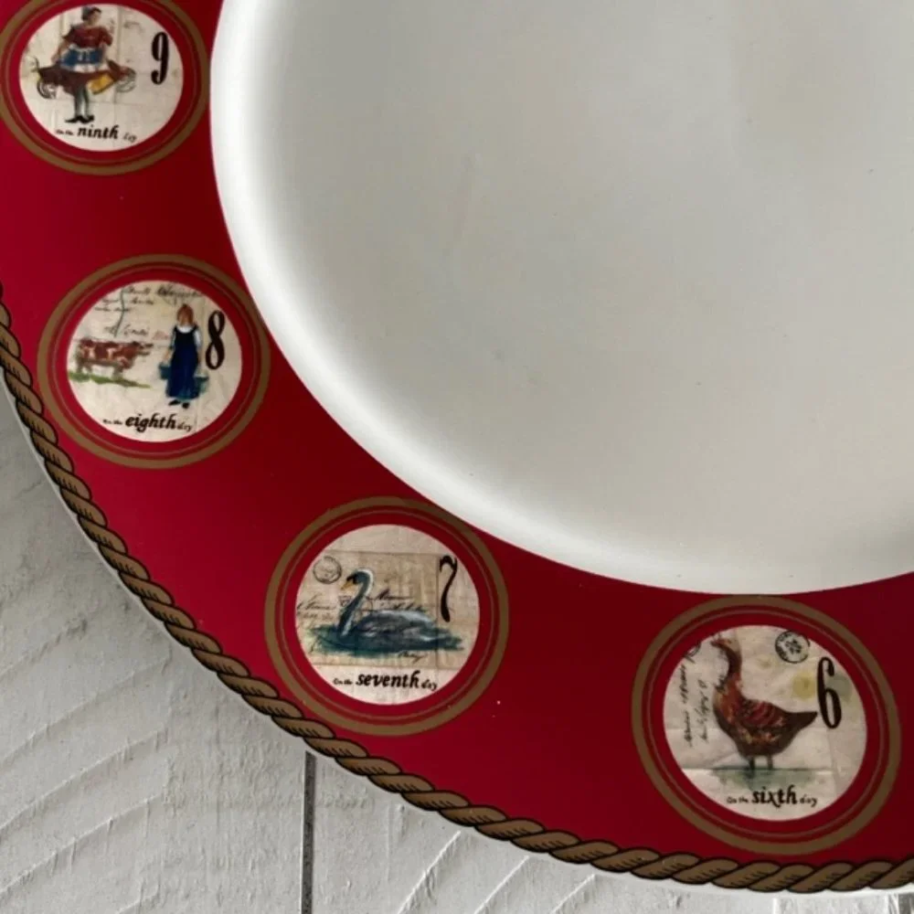 WILLIAMS SONOMA 12 DAYS OF CHRISTMAS DINNER PLATE PREOWNED